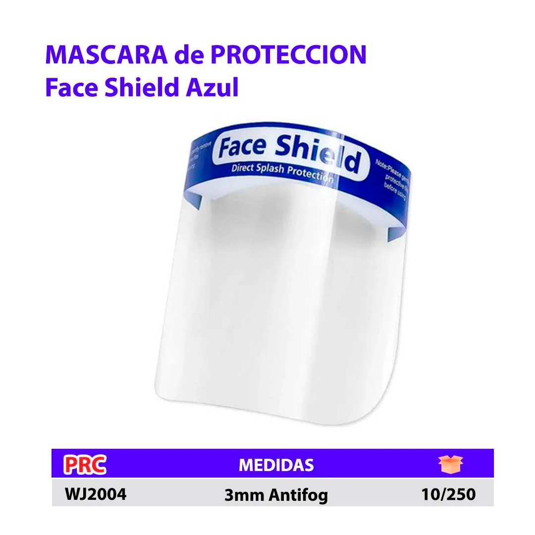 MASCARA de PROTECCION Face Shield Azul 3mm Antifog