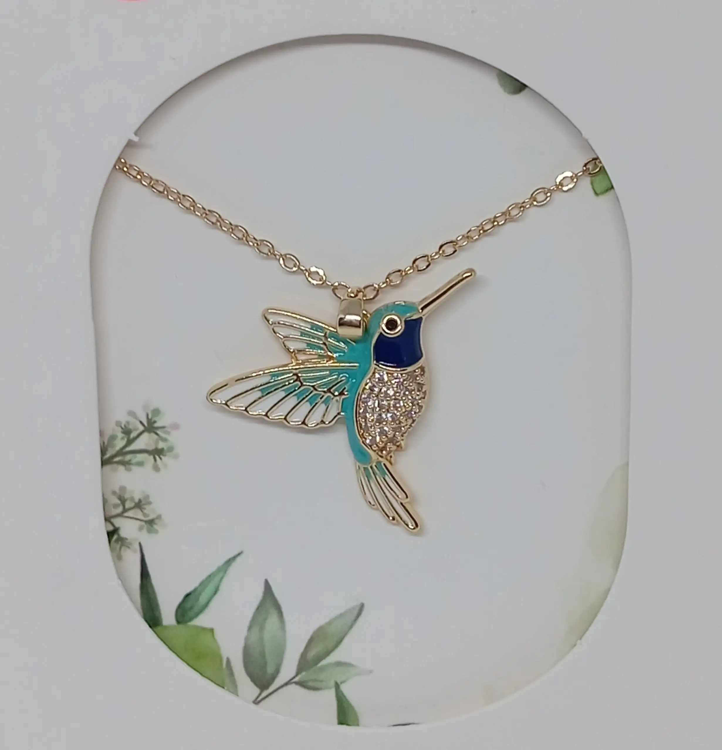 Collar de colibrí azul
