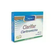 CLARIFAR 500 MG CJA 10 TAB CLARITROMICINA TRIDEX