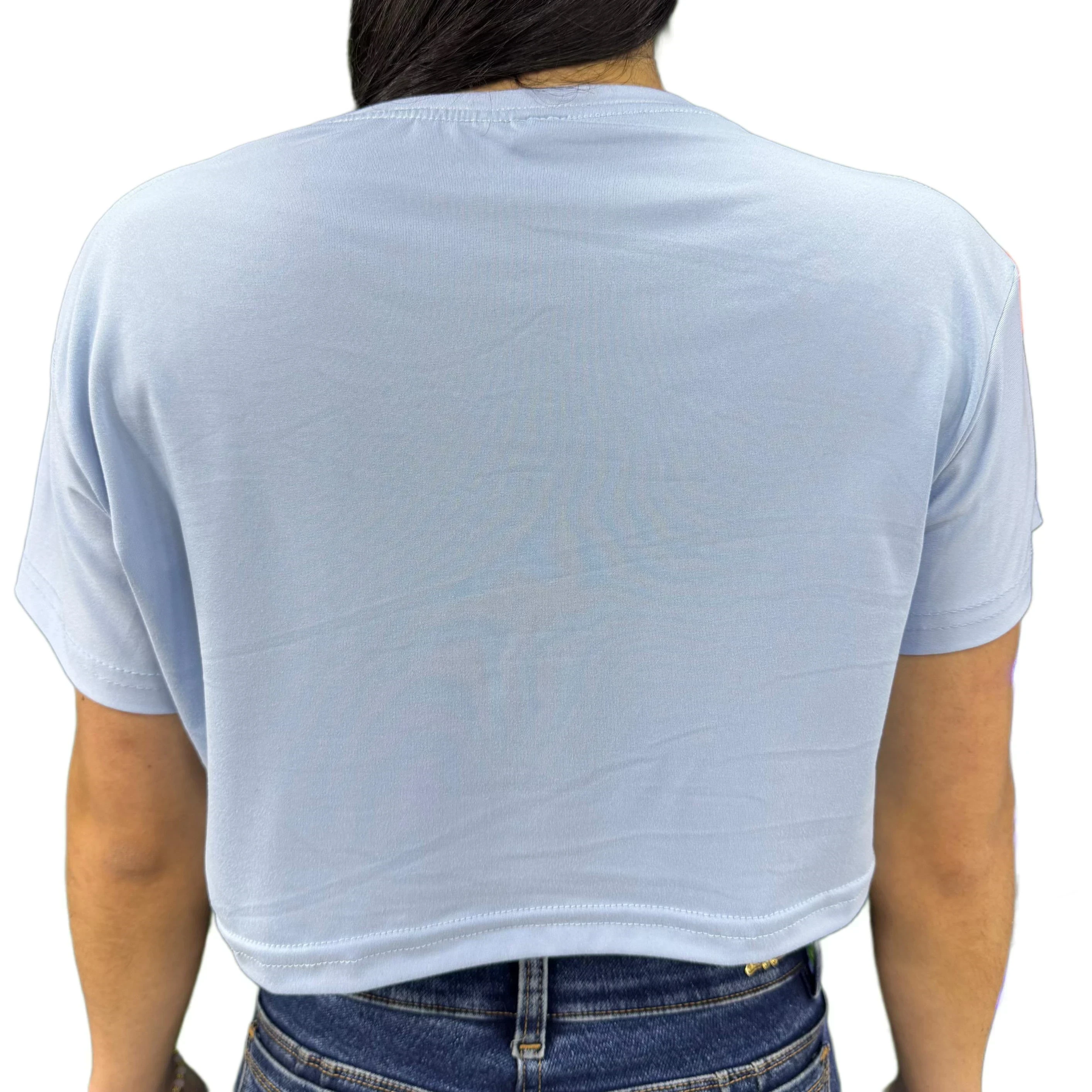  Crop Top Azul Hortensia Camiseta 3