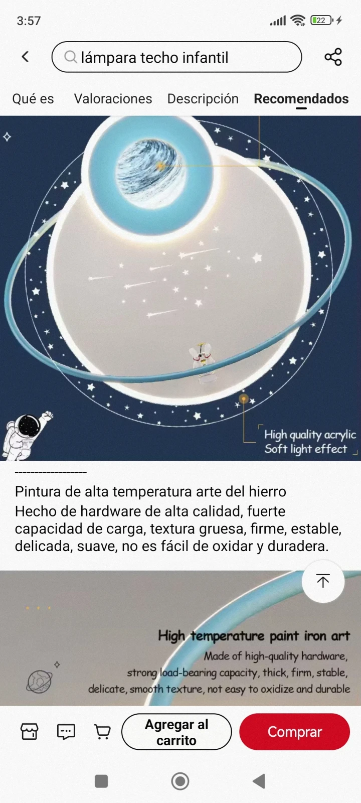 Lámpara de Techo Modelo Astronauta 🚀 5