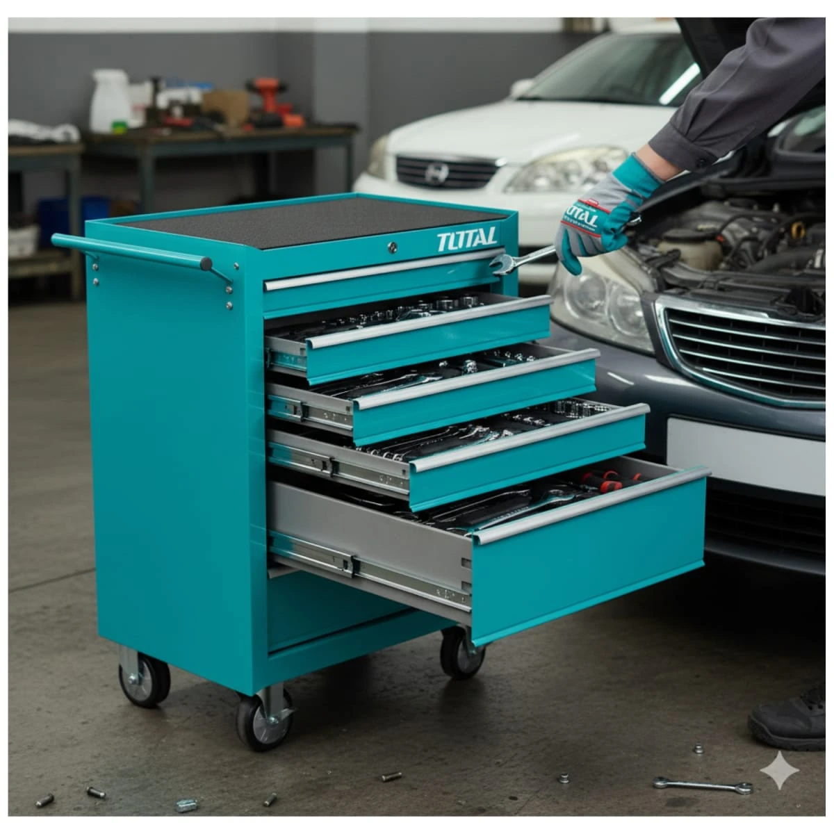 THRCO2071P Carrito portaherramientas 7 cajones metalico total