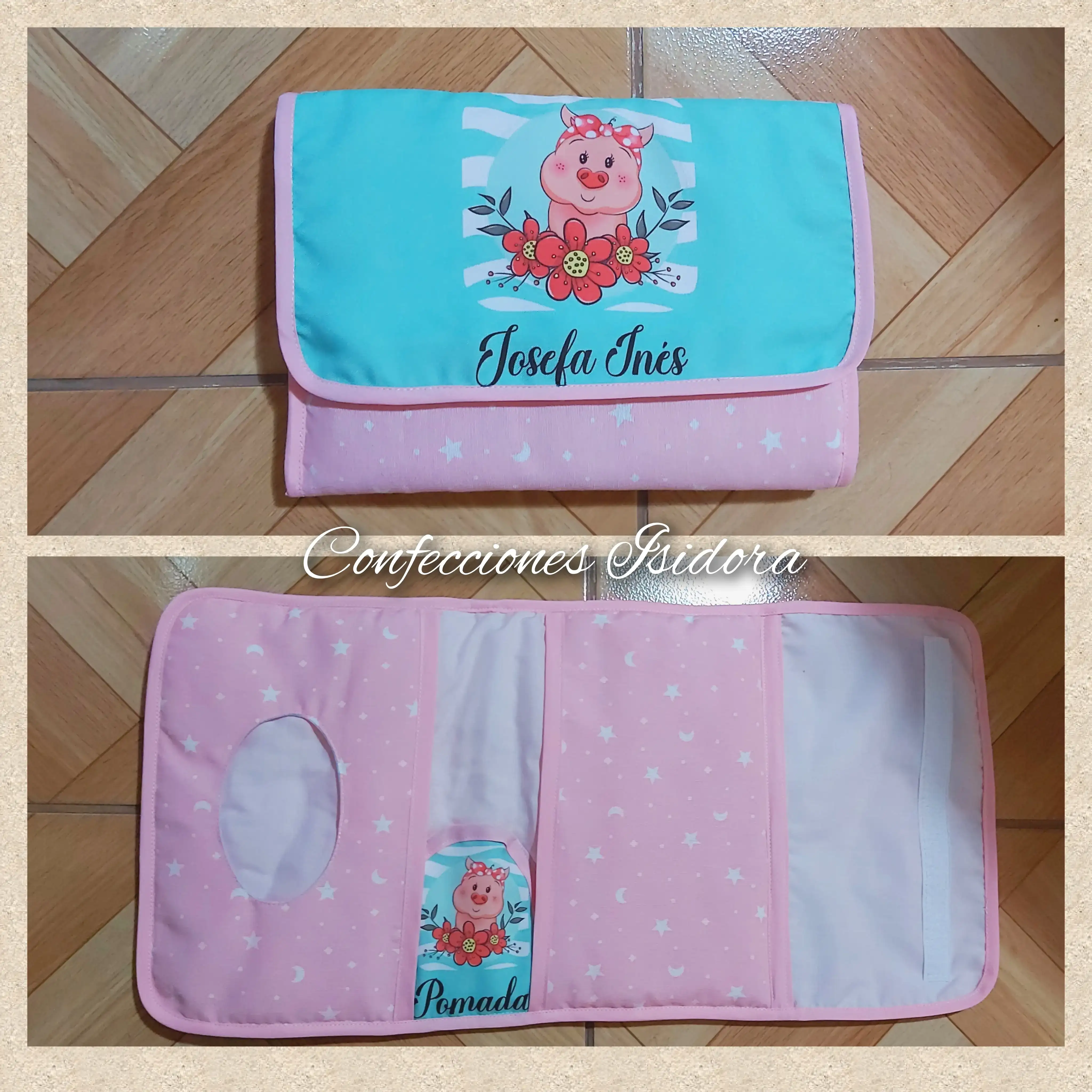 Estuche porta Toallas humedas, Pañal y Pomada 
