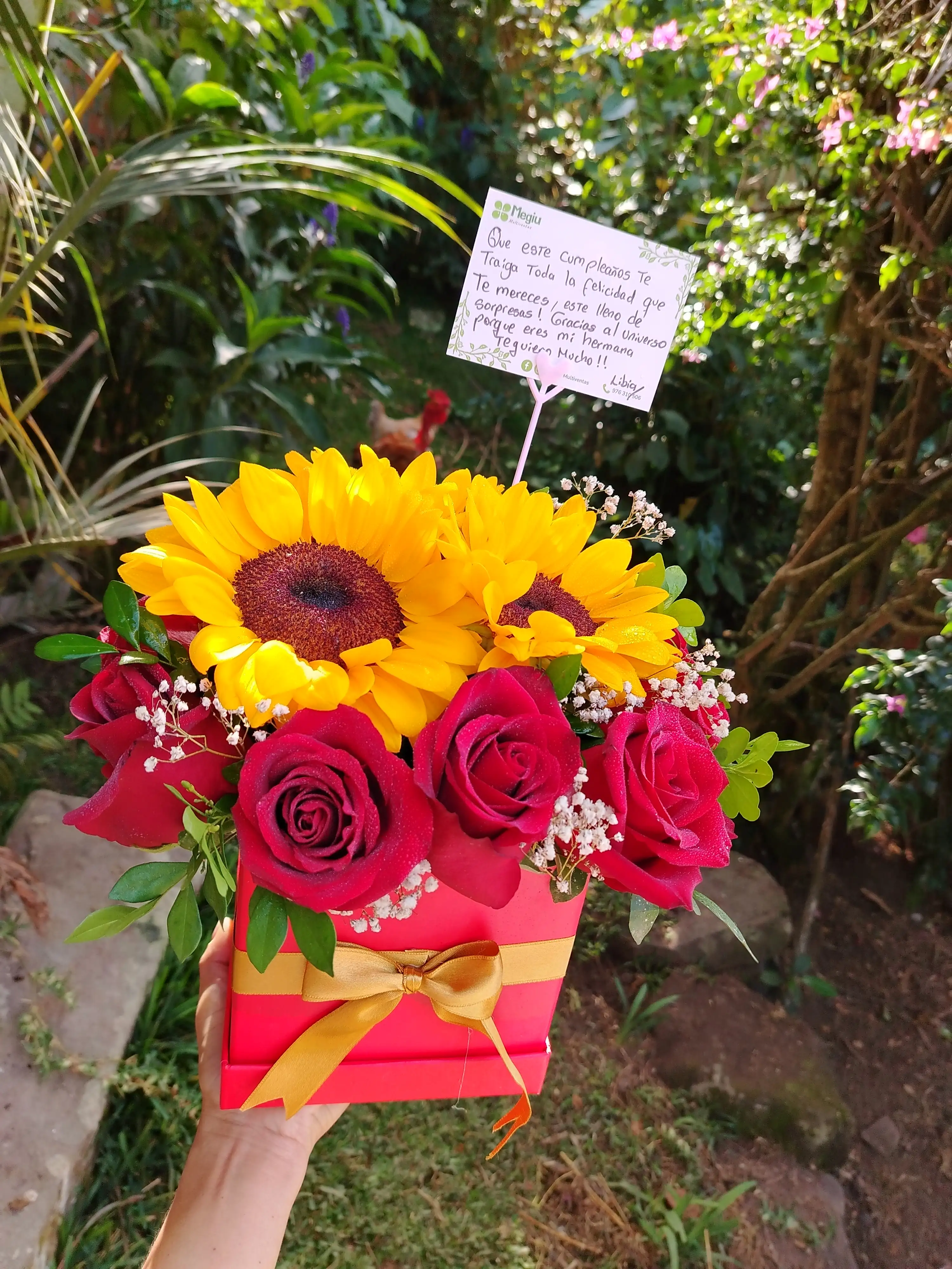 BOX ROSAS GIRASOLES