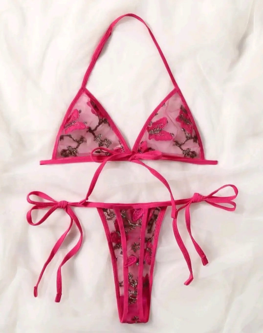 Lenceria Fucsia Fiori 2