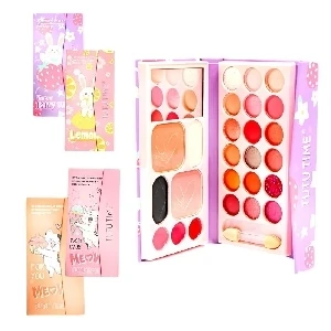 KIT DE SOMBRAS 18 COLORES CON ILUMINADOR, LABIAL PRESENTACION DE CARTERA SURTIDA