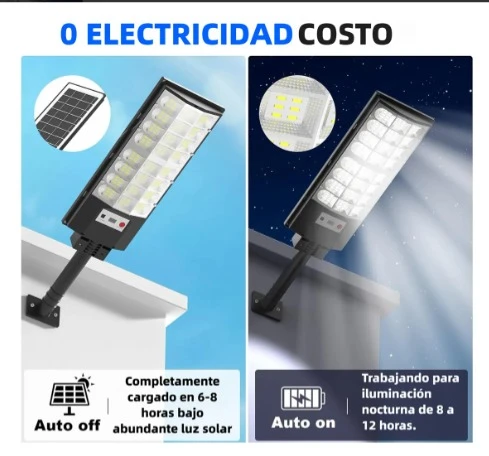 Lámpara Led Solar Exterior Suburbana Alumbrado Público 2000w  5