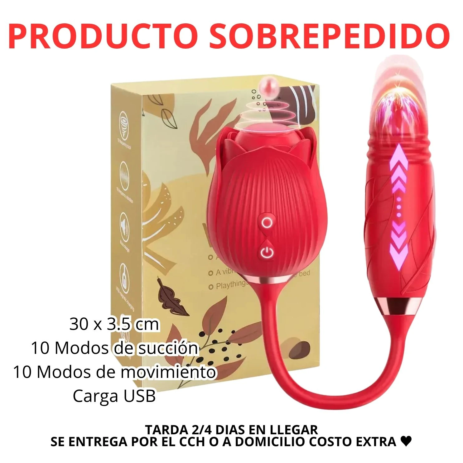 ROSA SUCCIONADOR + VIBRADOR CON MOVIMIENTO