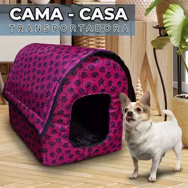 Cama para perro chico color rosa  3
