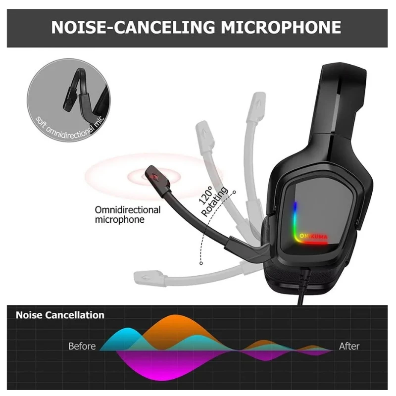 Diadema Gamer RGB onikuma 3