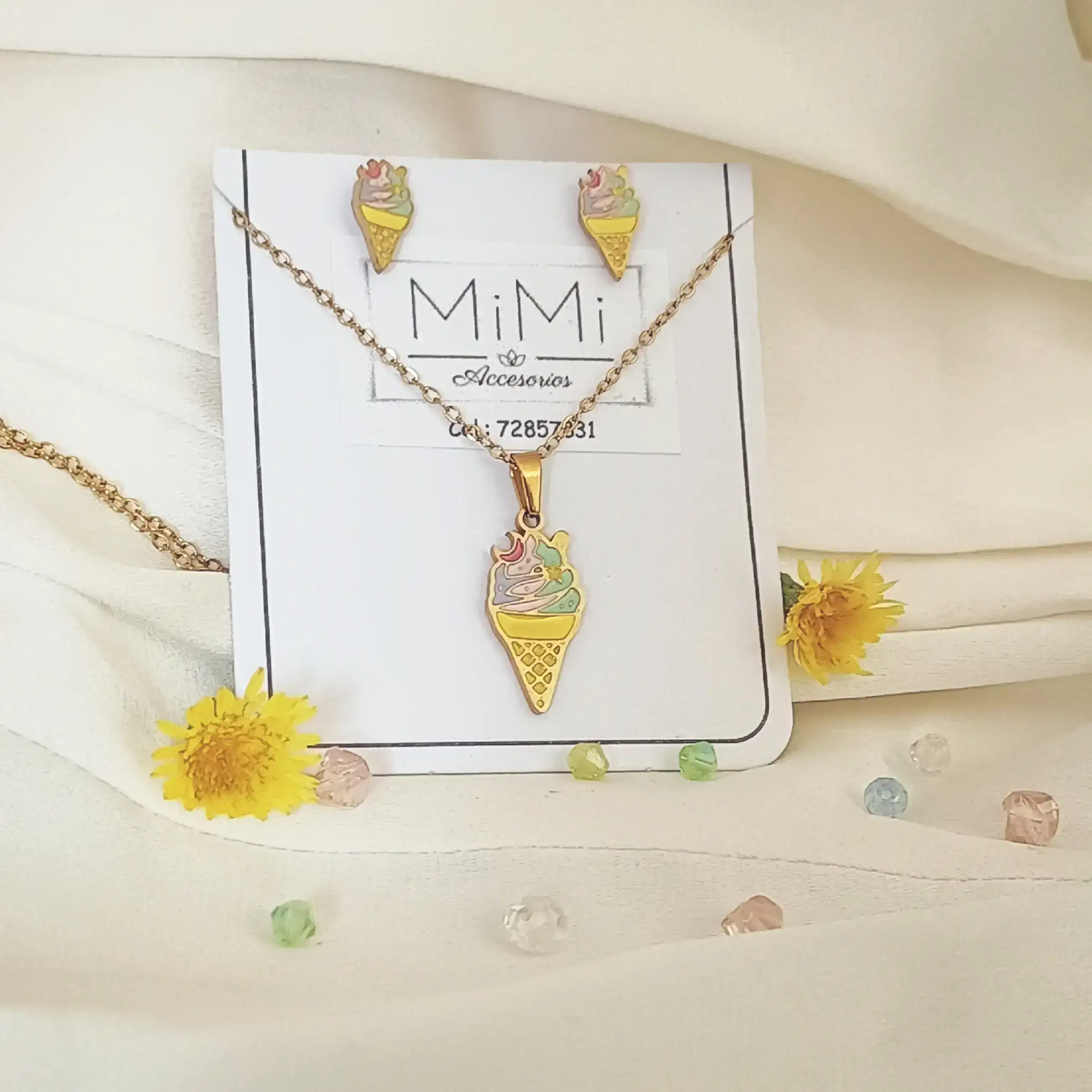 Juego de joyas helados en acero inoxidable 