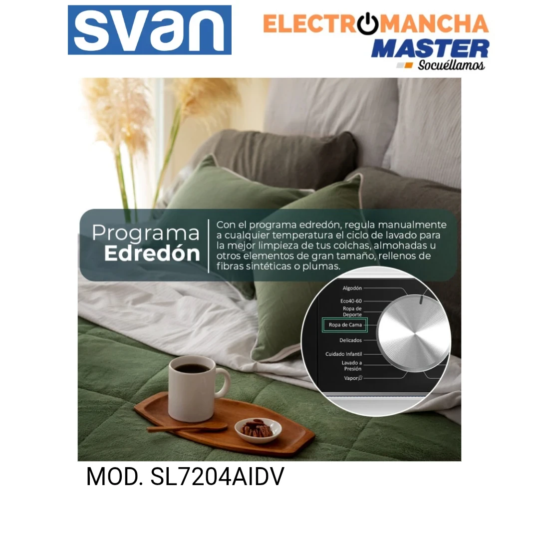 LAVADORA SVAN SL7204AIDV 7 KILOS 1200 RPM CLASE A  6