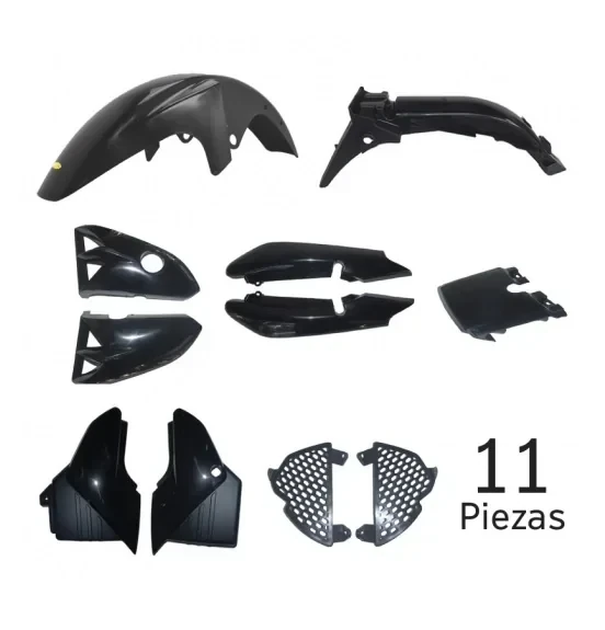 KIT PLASTICO YAMAHA 125 YBR 11PCS. NEGRO [VC] -45578