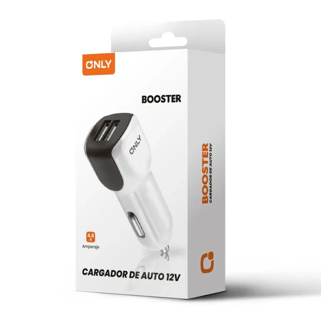 CARGADOR 12V BOOSTER MODS-503 – 2 USB – ONLY – BLANCO