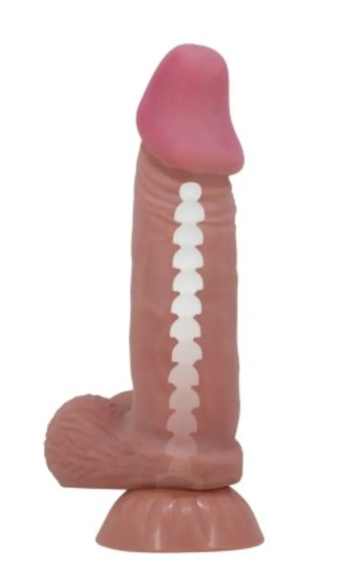 PRETTY LOVE - SLIDING SKIN SERIES DILDO REALÍSTICO CON VENTOSA PIEL DESLIZANTE MORENO 19.4 CM 4