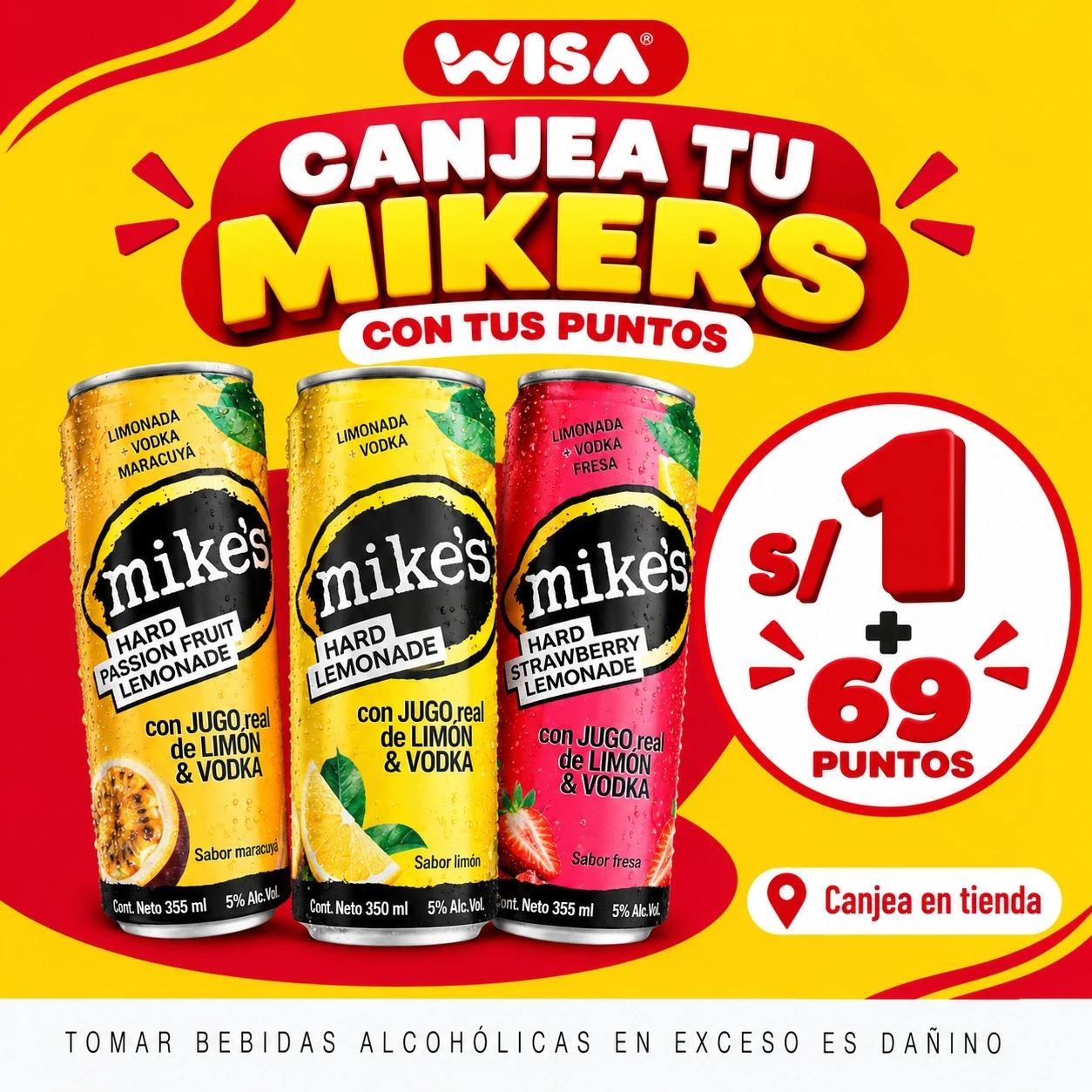 Mikes Sabores 355 ML  S/ 1 + 69 puntos