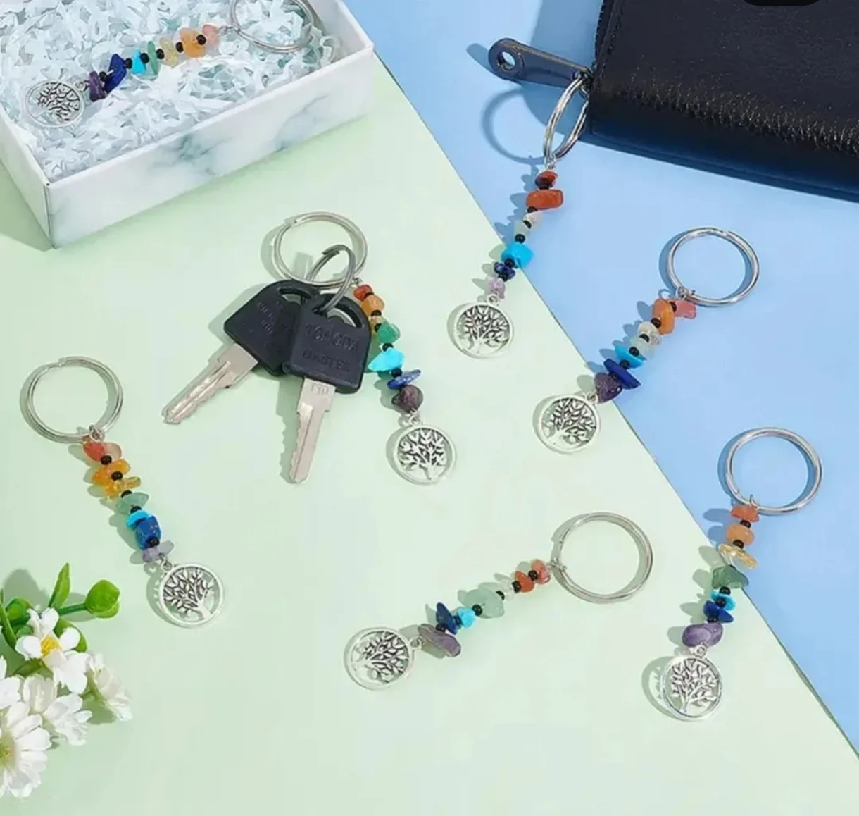 LLavero piedras chakras