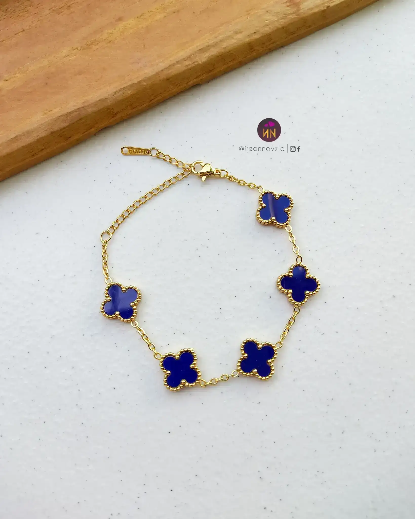 Pulsera trébol VC azul marino 💙