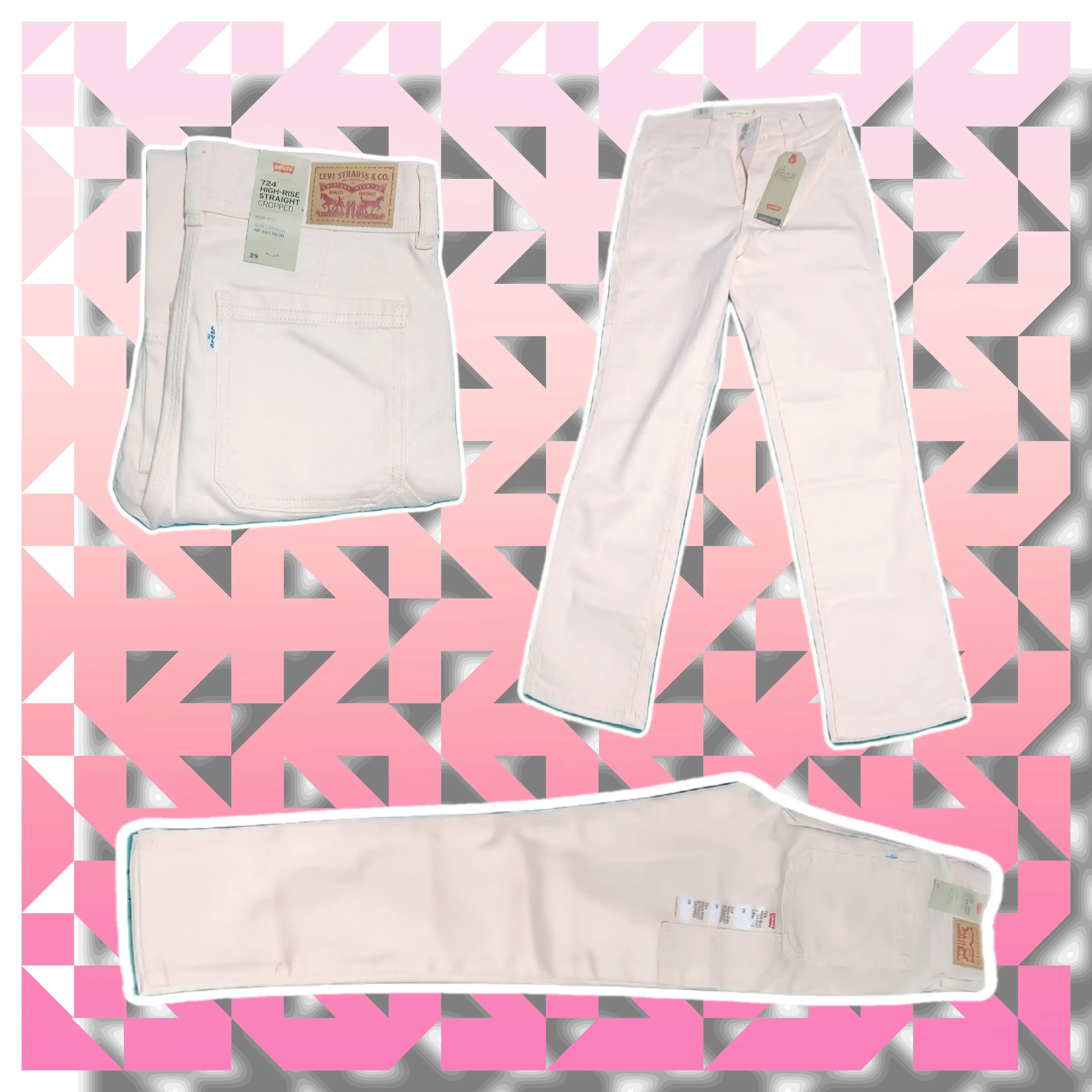 Jeans dama Modelo 724 high rise straight  rosa claro