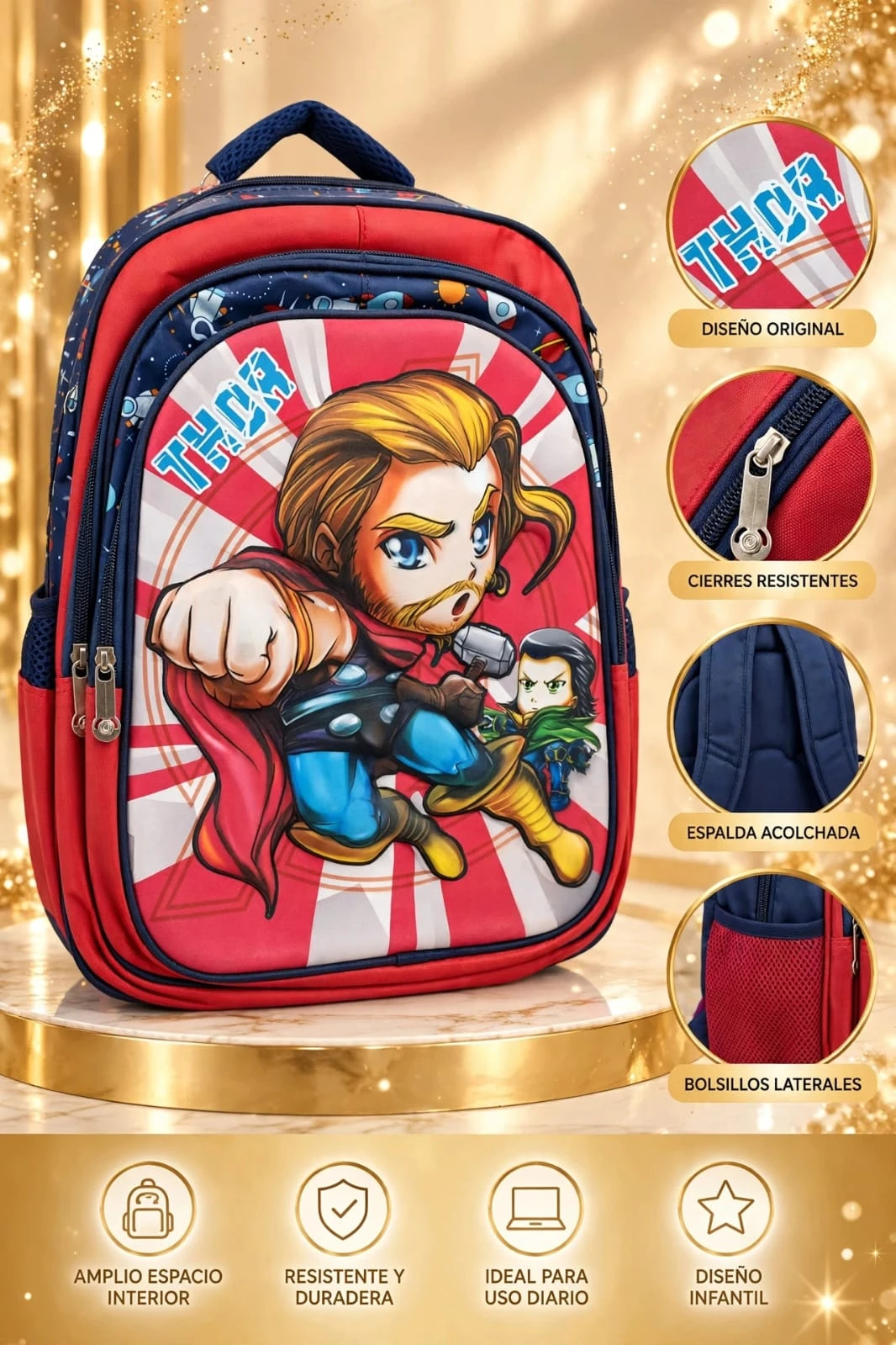 MOCHILA INFANTIL THOR – DISEÑO 3D