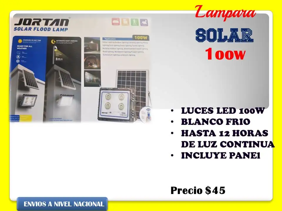 Lámpara solar con panel aparte
