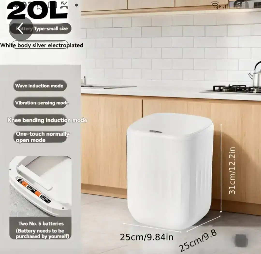 Bote para basura 20L tapa inteligente blanco 2