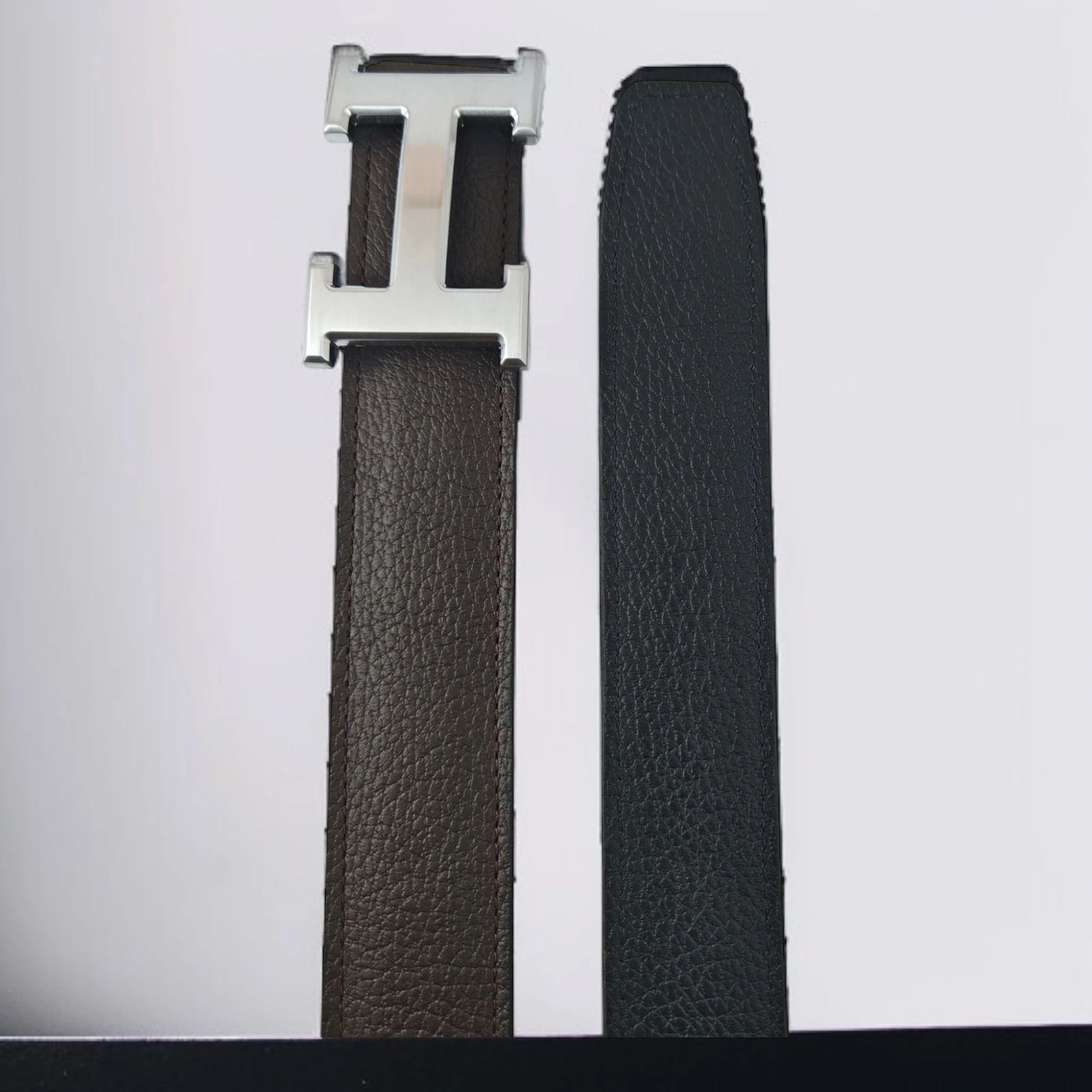 Hermes doble uso cafe y negro croshkid 2 hebillas  4