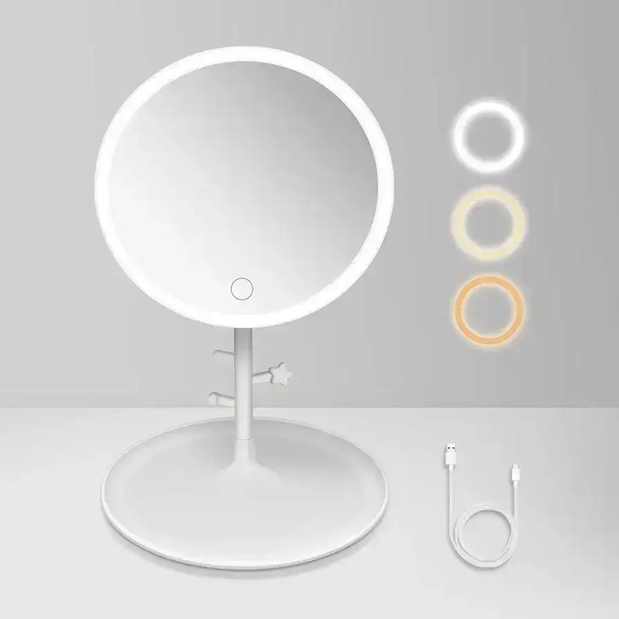 Espejo Portátil con Cable USB (3 tipos de luces)