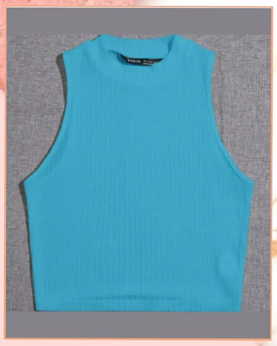 S - Crop Top halter, azúl menta