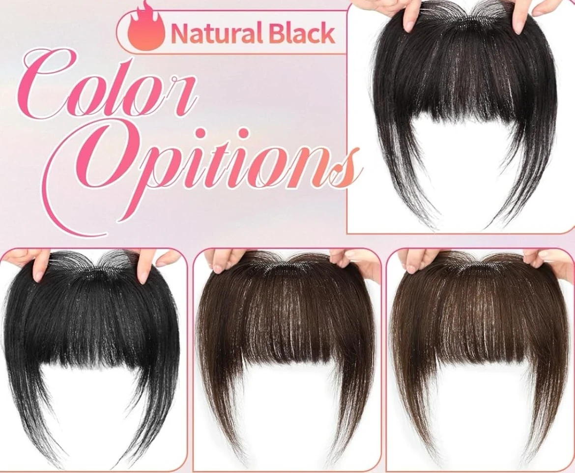 Flequillo para el cabello, clip de 360°, 100% cabello humano 2