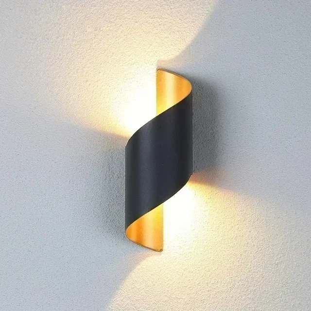APLIQUE LED ESPIRAL NEGRO+DORADO 2X5W 3000K  