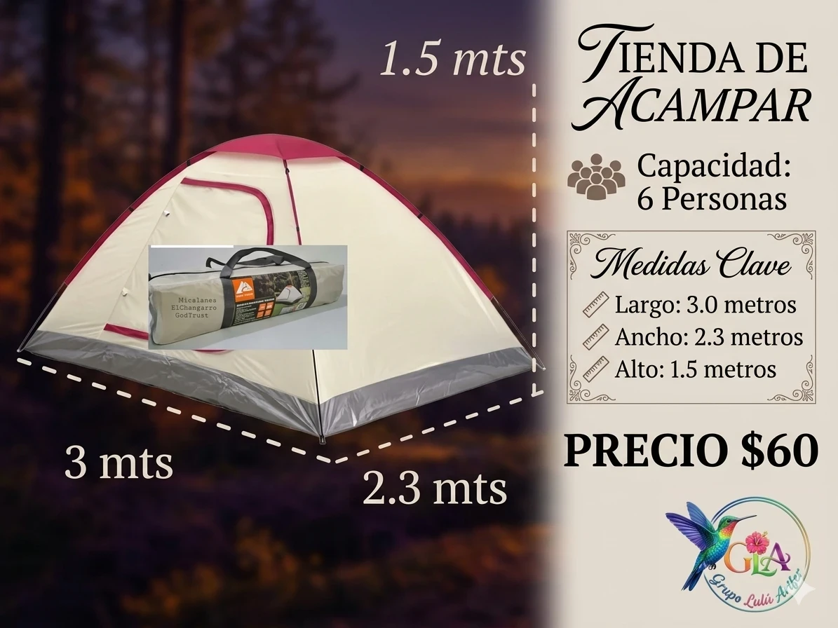 Tienda de acamapr para 6 personas 