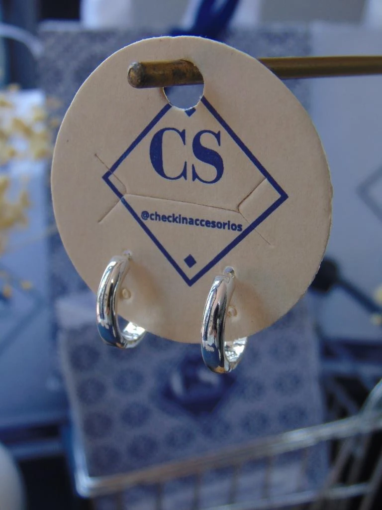 CANDONGAS RODIO PLATE LISA TUB GRUESA 1.4CM BAÑO PLATA 2