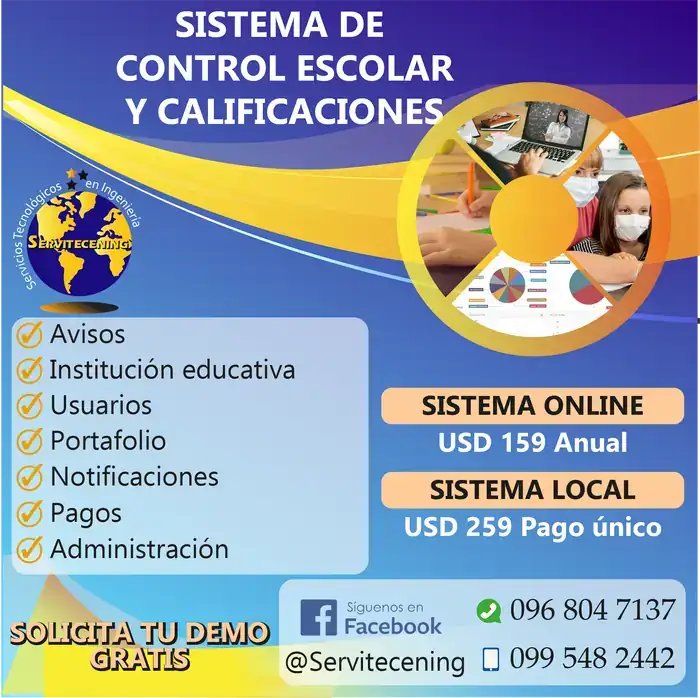 SISTEMA DE CALIFICACIONES Y CONTROL ESCOLAR EN LINEA IDEAL PARA CENTROS EDUCATIVOS 