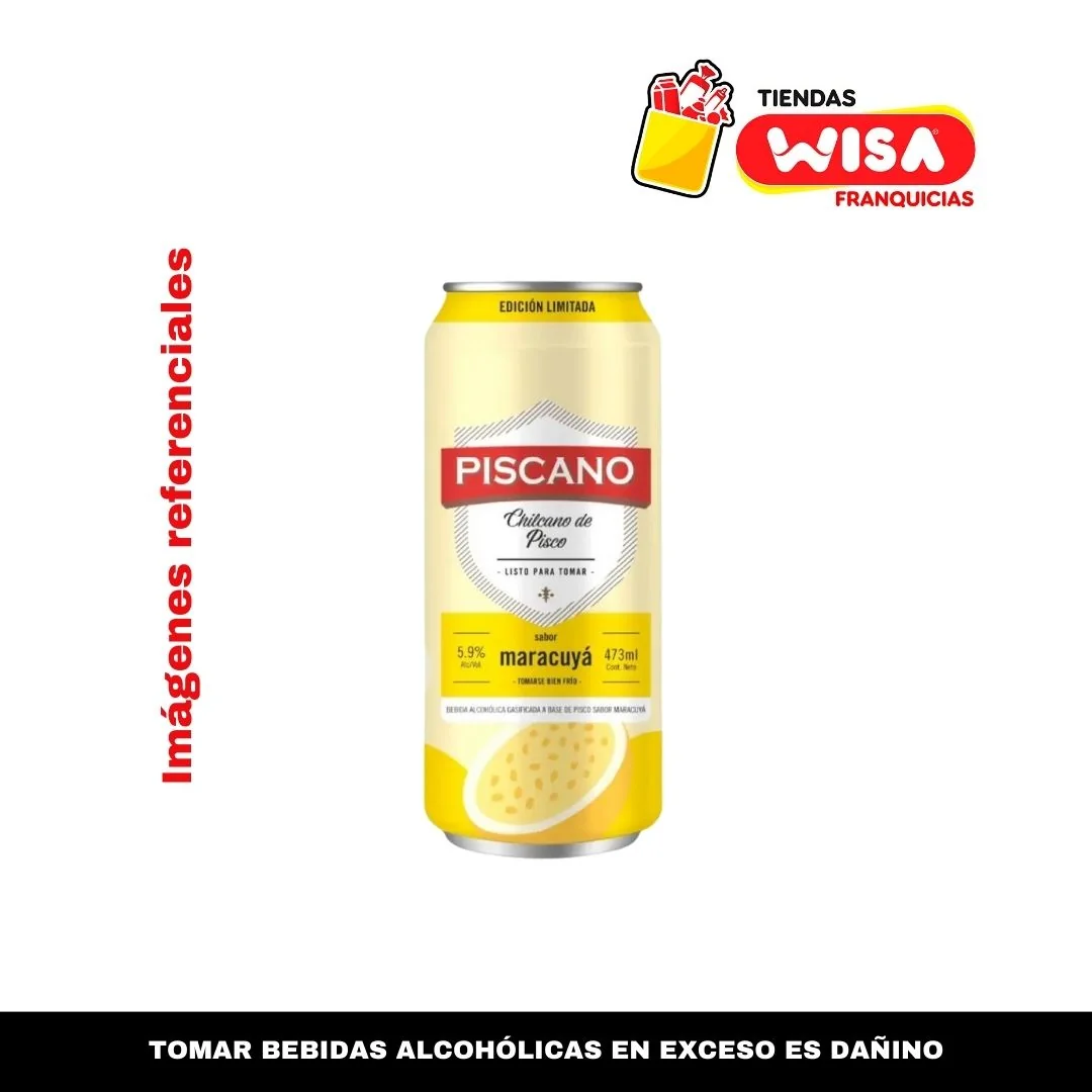 Piscano Lata Sabor Limón 473 ML