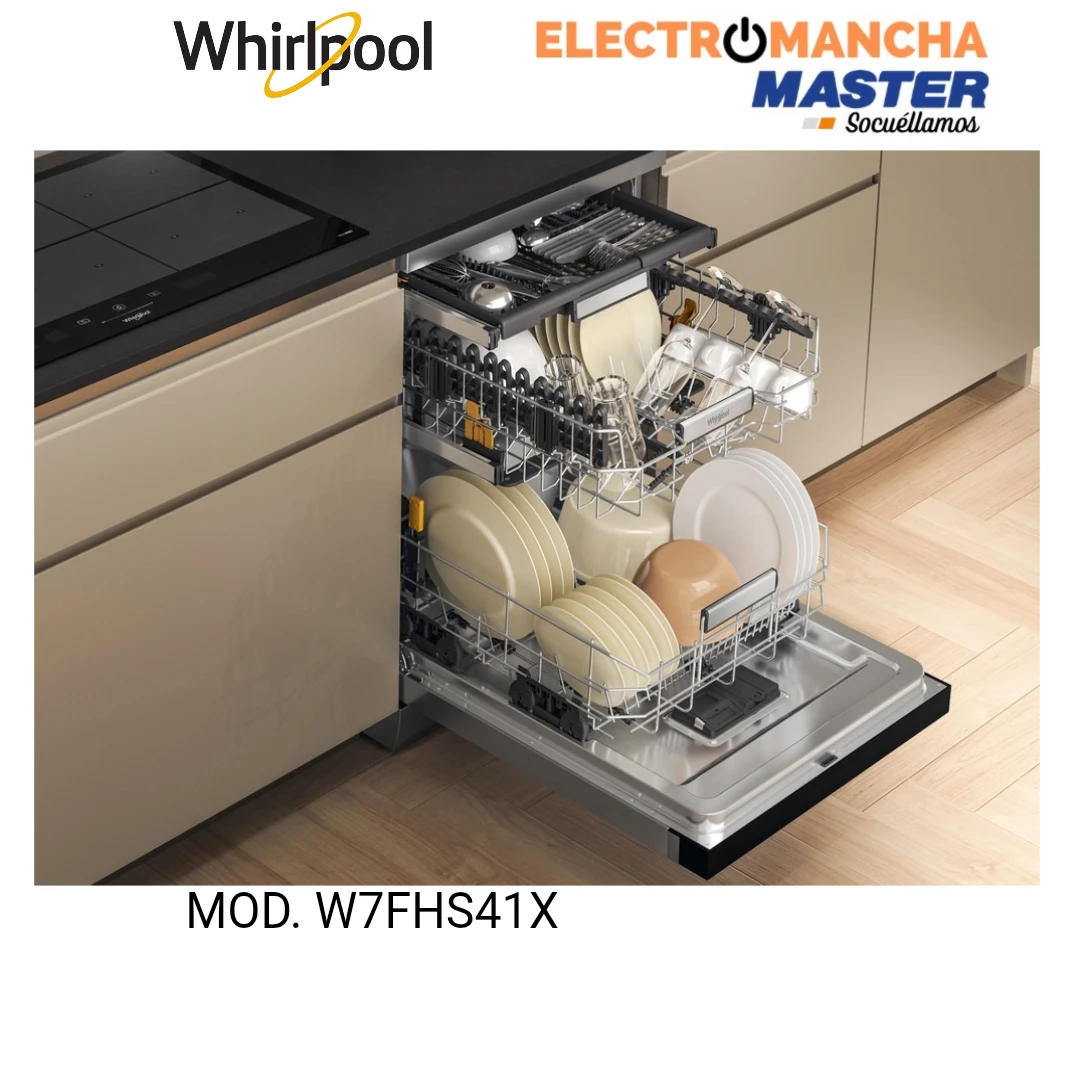 LAVAVAJILLAS WHIRLPOOL W7FHS41X INOX 3 BANDEJA CLASE C  4