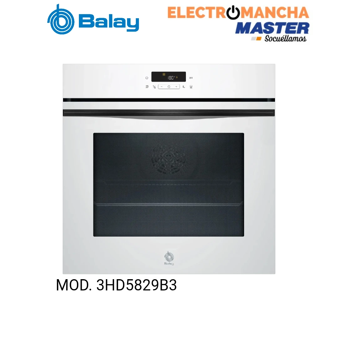 HORNO CON VAPOR BALAY 3HD5829B3 PIROLITICO CRISTAL BLANCO CLASE A 