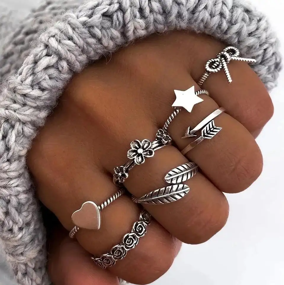 Set de anillos Flowers