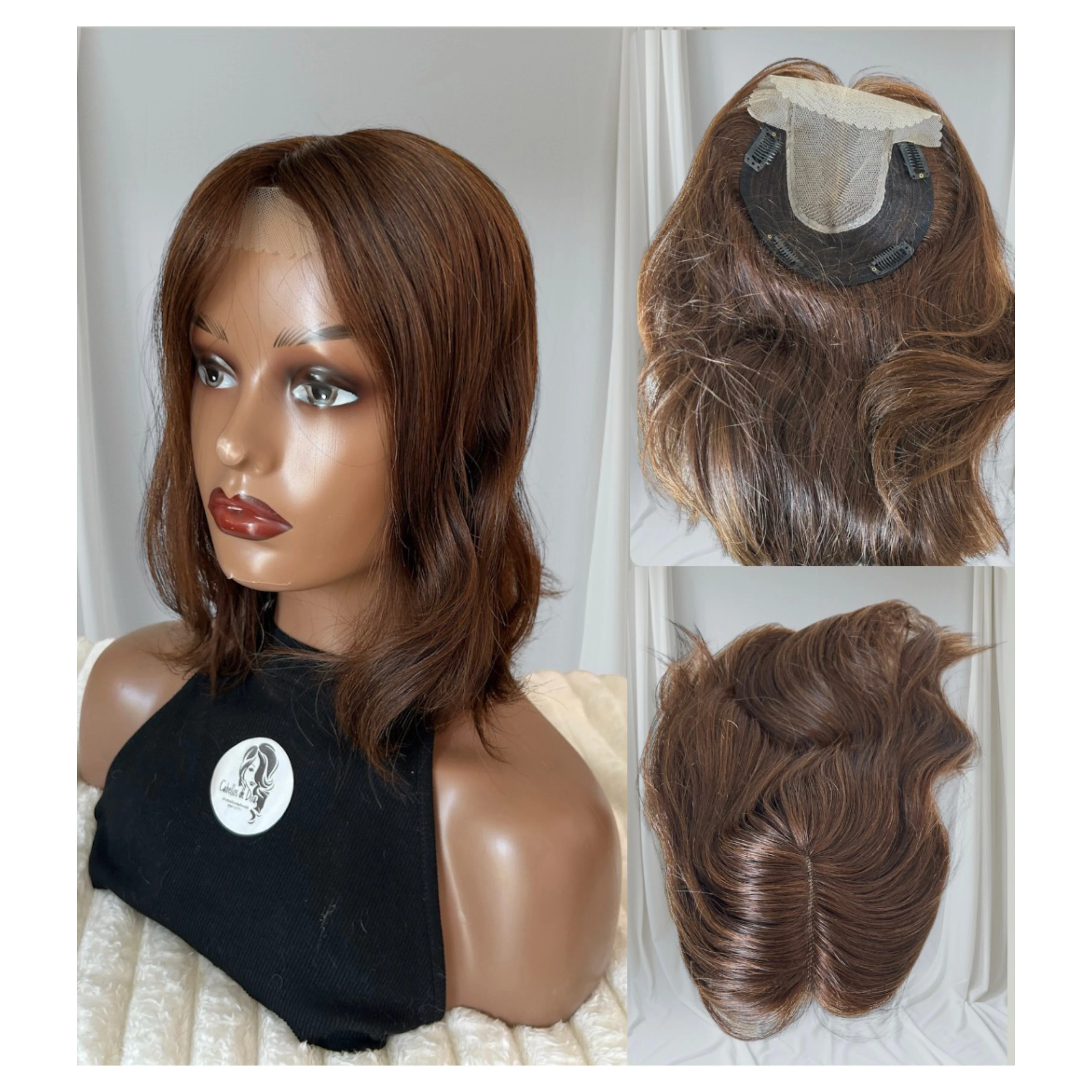 Topper cabello humano 14” con frontal 