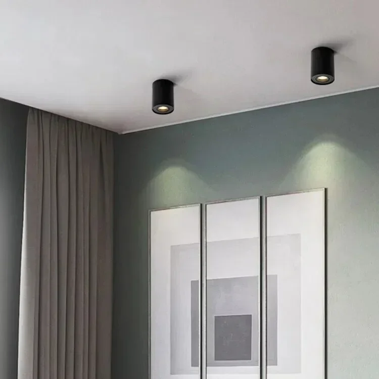 APLIQUE TECHO NEGRO CILINDRO 1L GU10 3