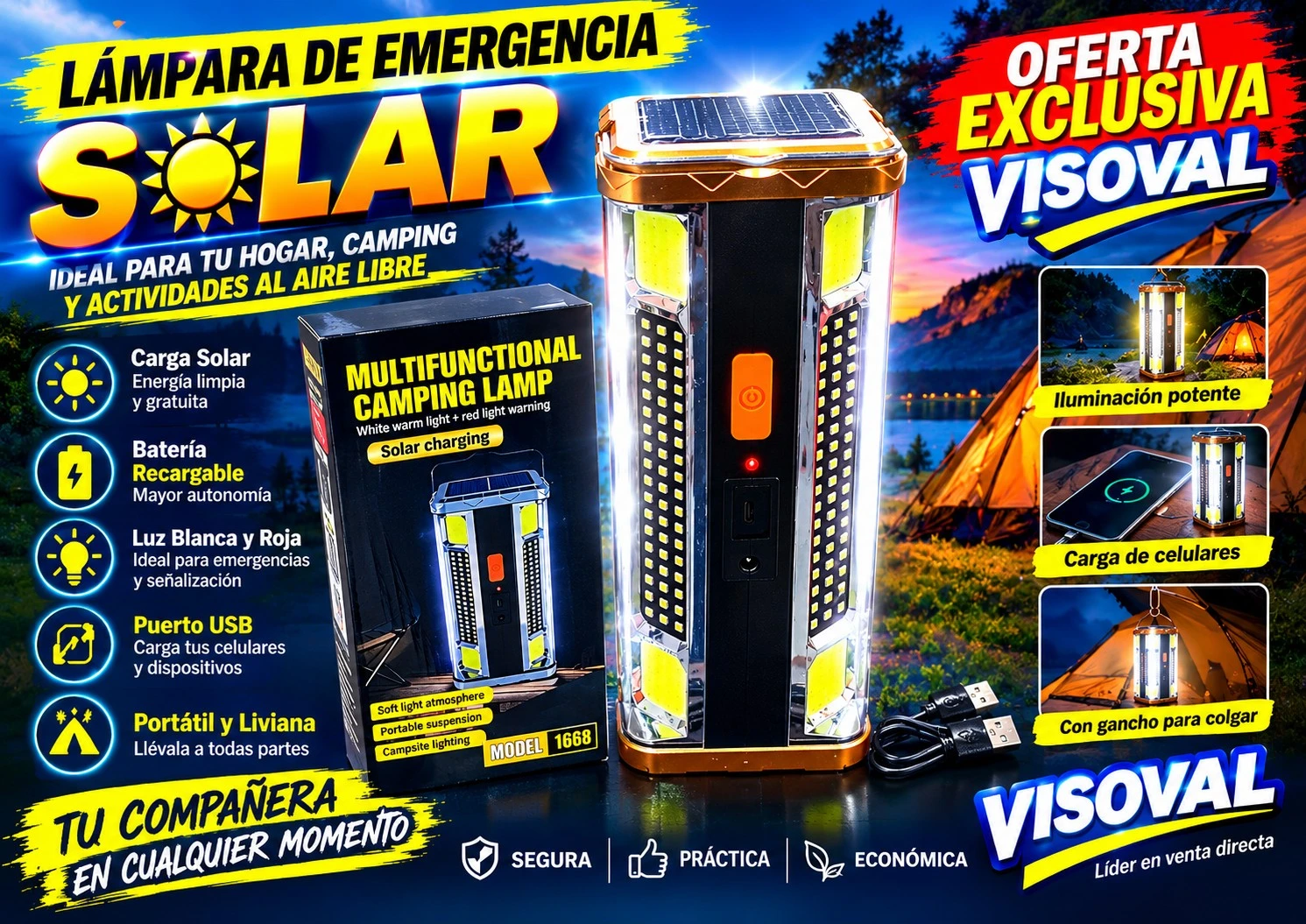 Lámpara solar de emergencia
