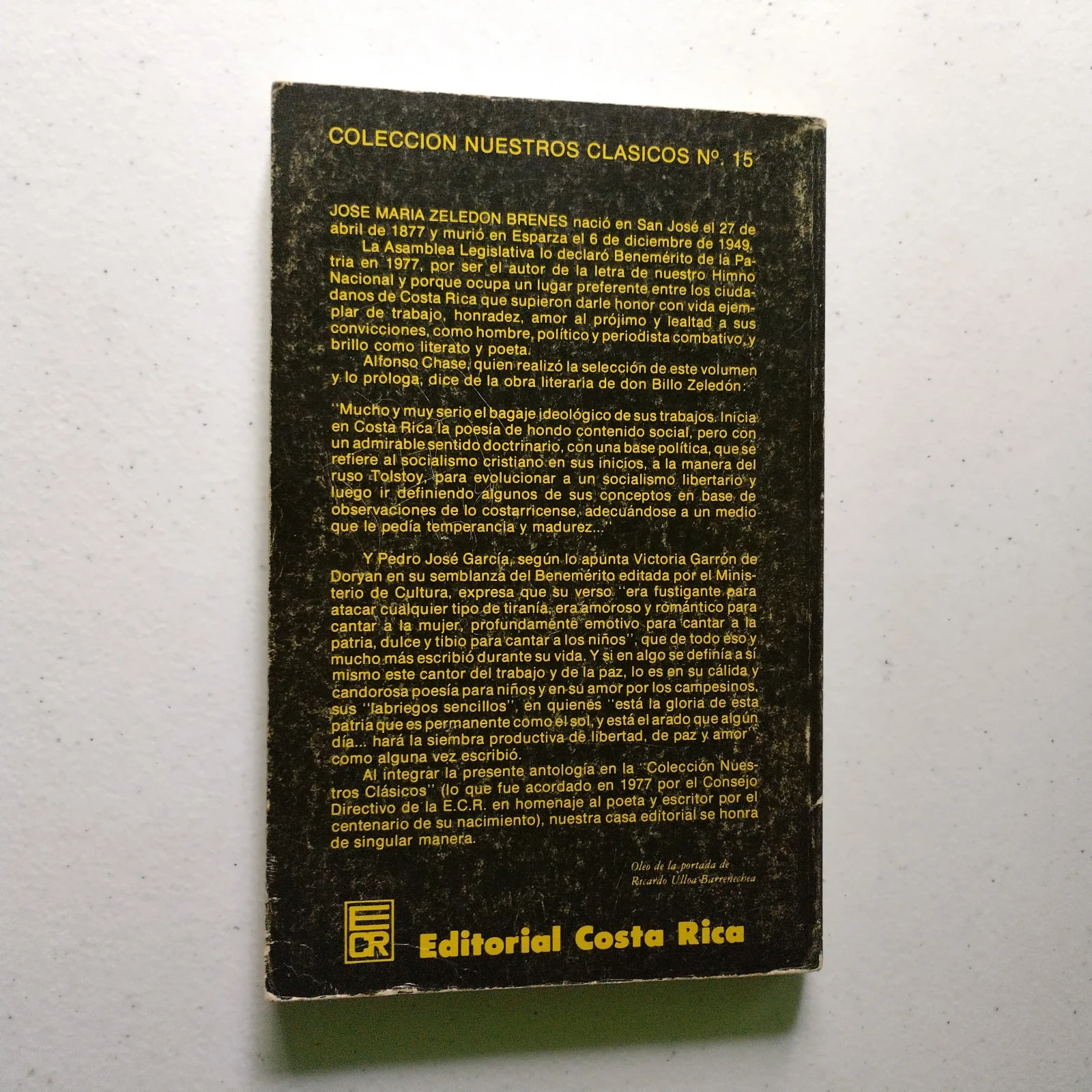 Poesía y prosa escogida, José Mario Zeledon, usado 2