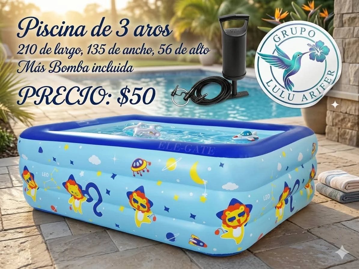 Piscina inflable con diseño y bomba manual 
