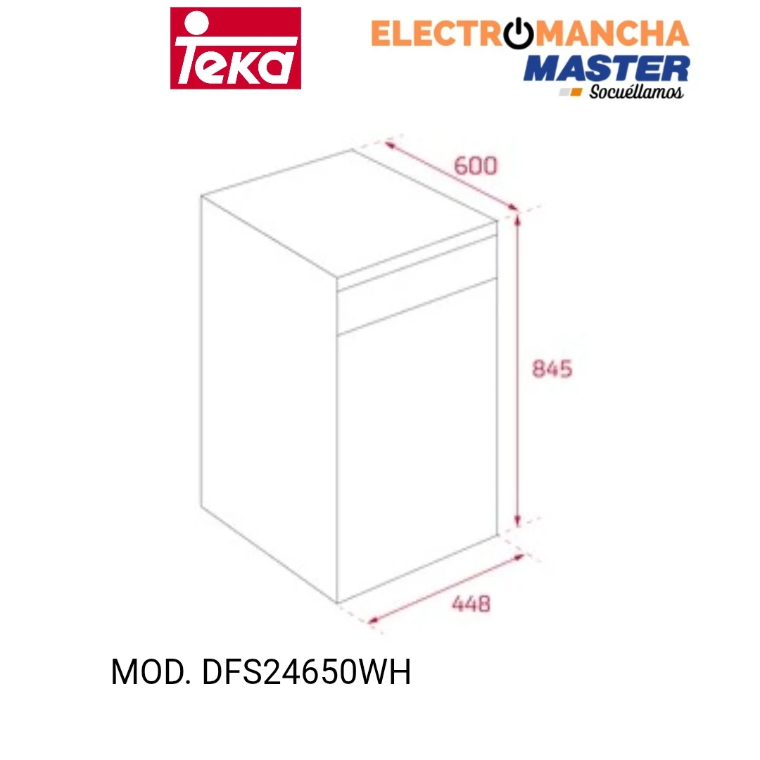 LAVAVAJILLAS TEKA DFS24650WH 45 CM. BLANCO CLASE E 6