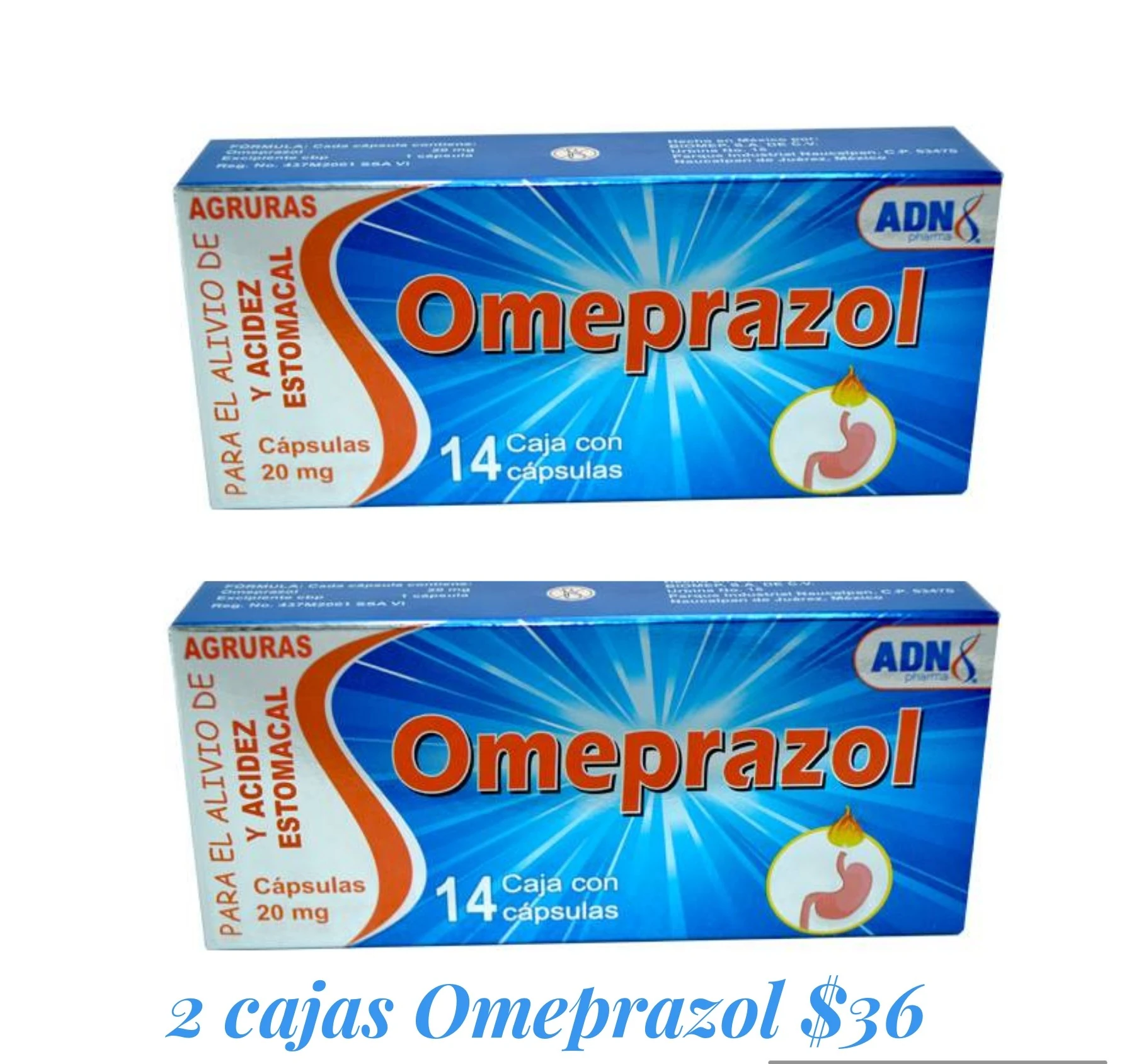 Omeprazol 20mg / 14 capsulas