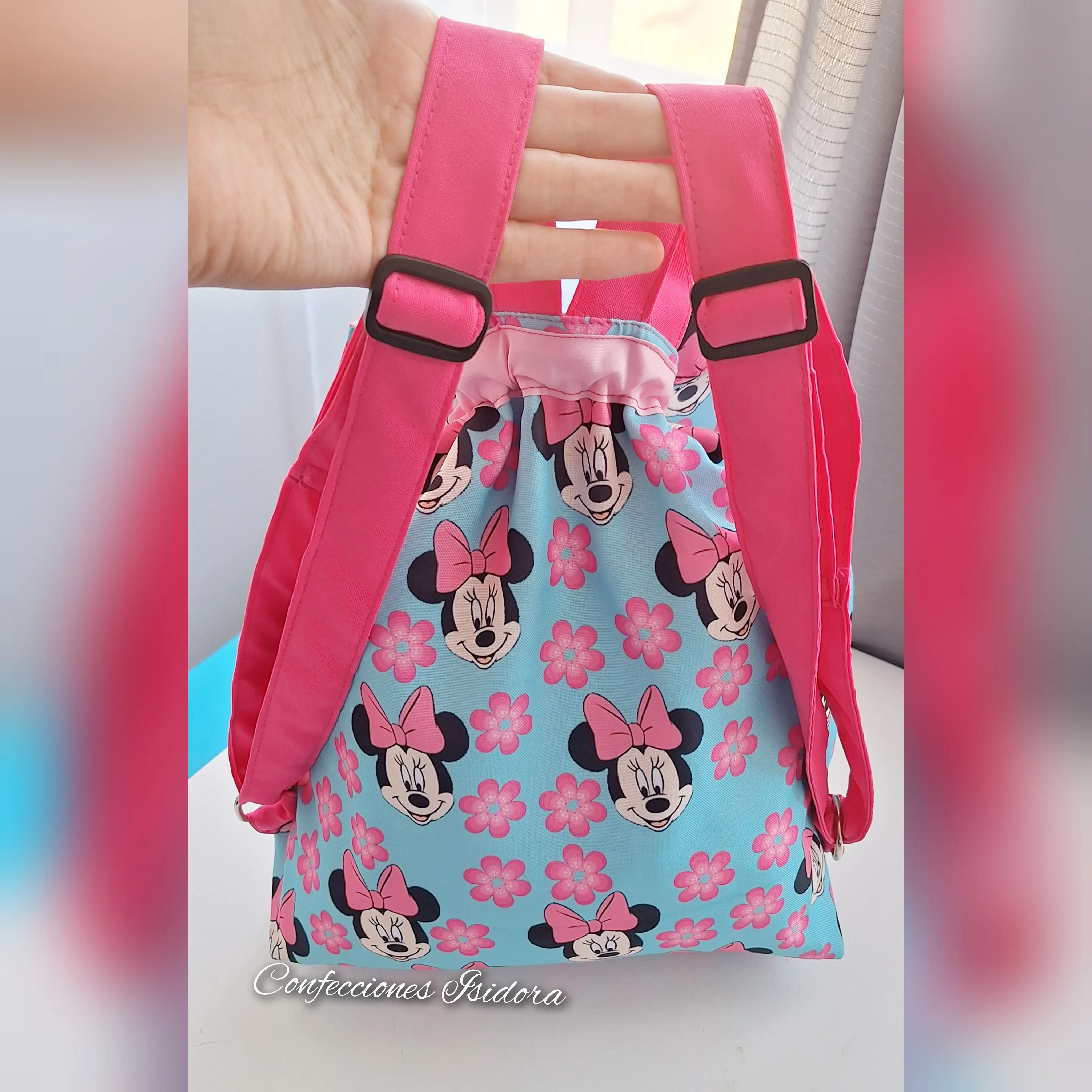 Mochila minnie turquesa  3
