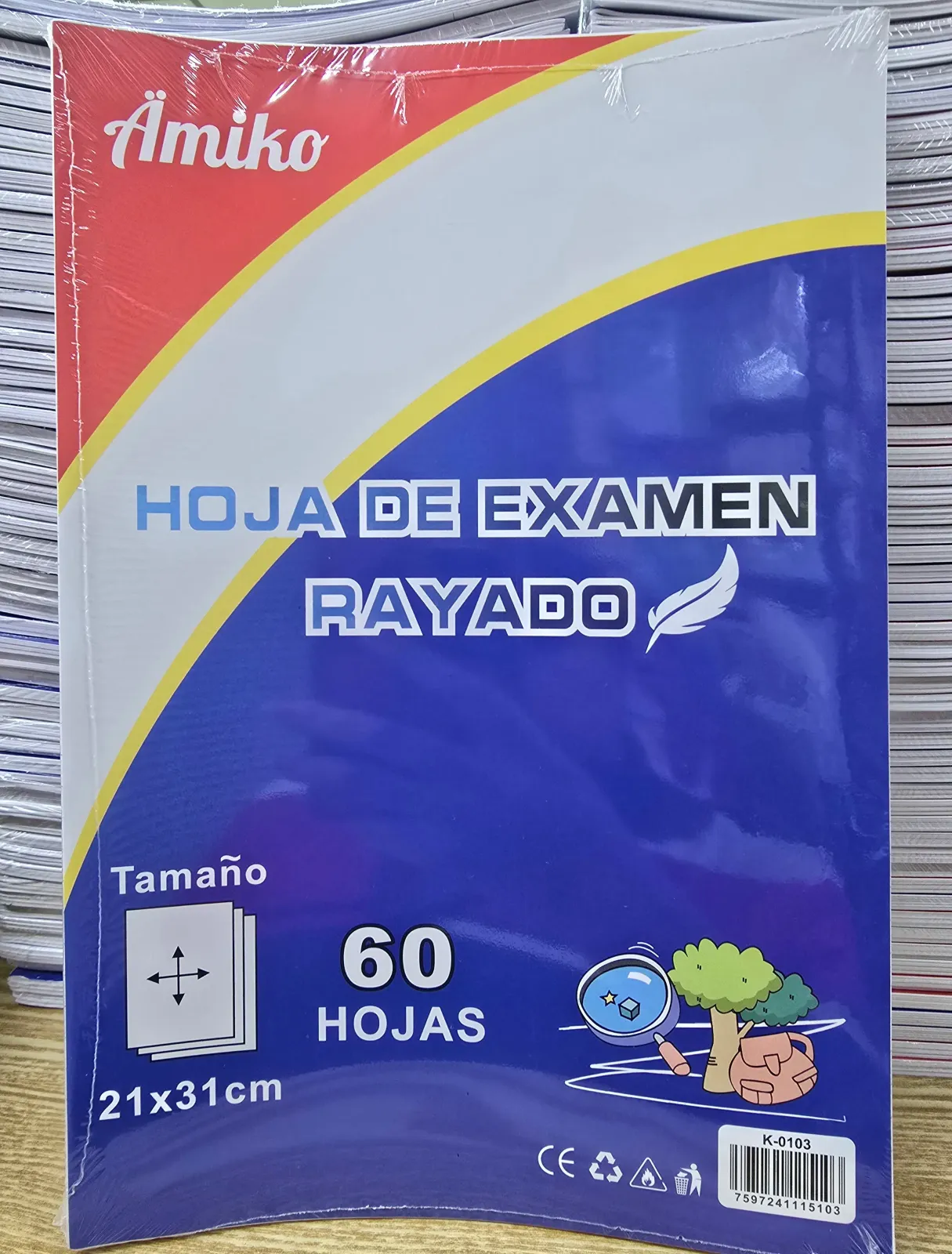 HOJAS DE EXAMEN AMIKO x60 hojas