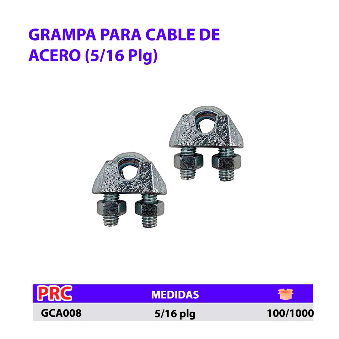 GRAMPA P/CABLE DE ACERO 5/16"