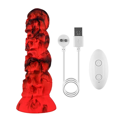 Vibrador Silicona Skull Red 5