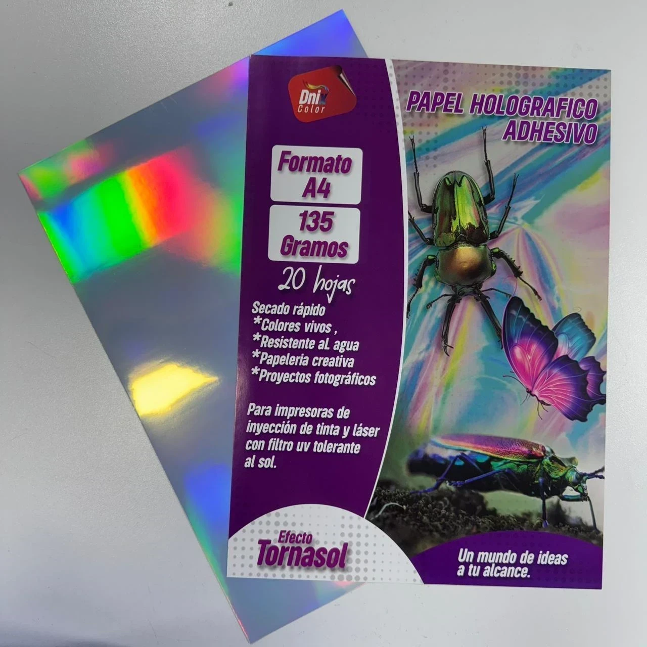 Papel Holografico Adhesivo A4 135 Gramos 20 hojas 2